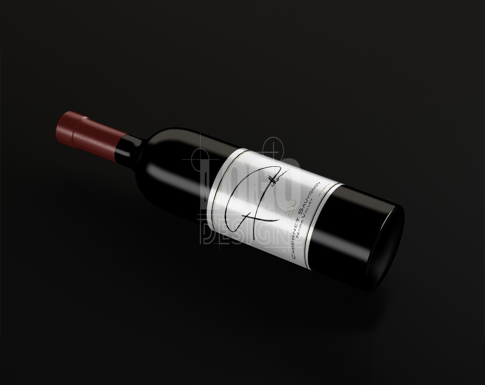 wine logo design displayed a bottle label