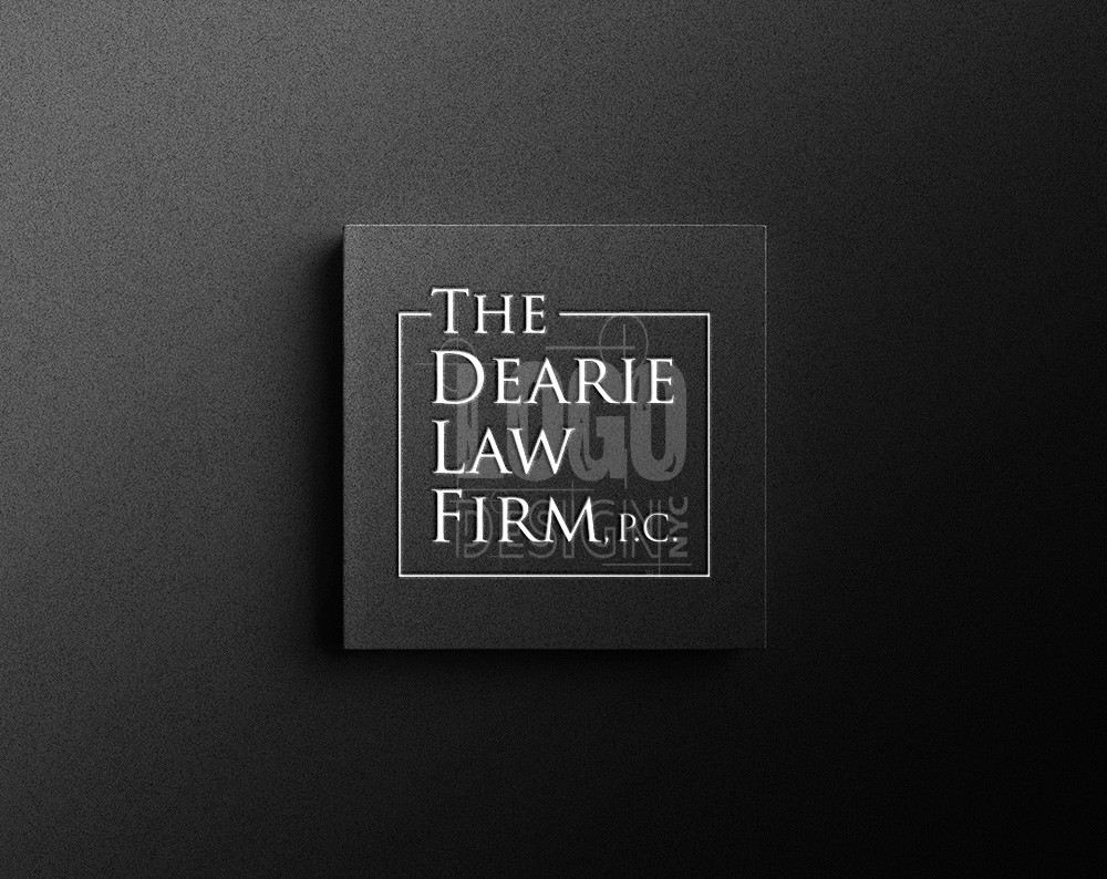 Logo design for law firm displayed on paper