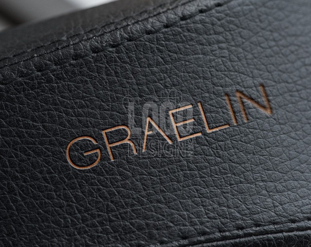 leather clothing logo design displayed on leather