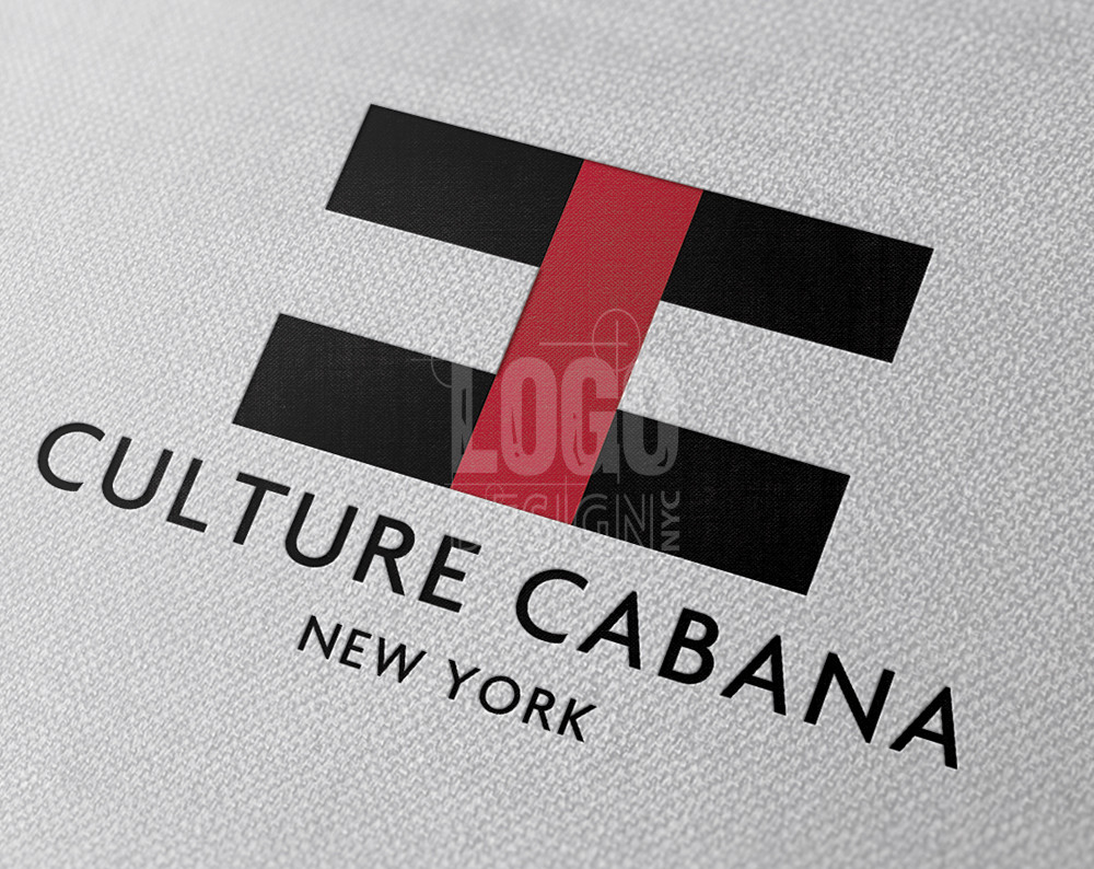 fashion logo design displayed on fabric