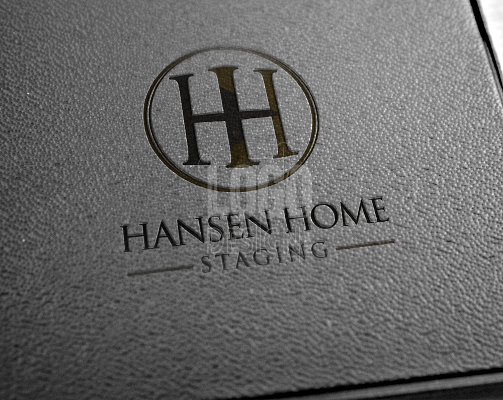 interior design logo design displayed on material