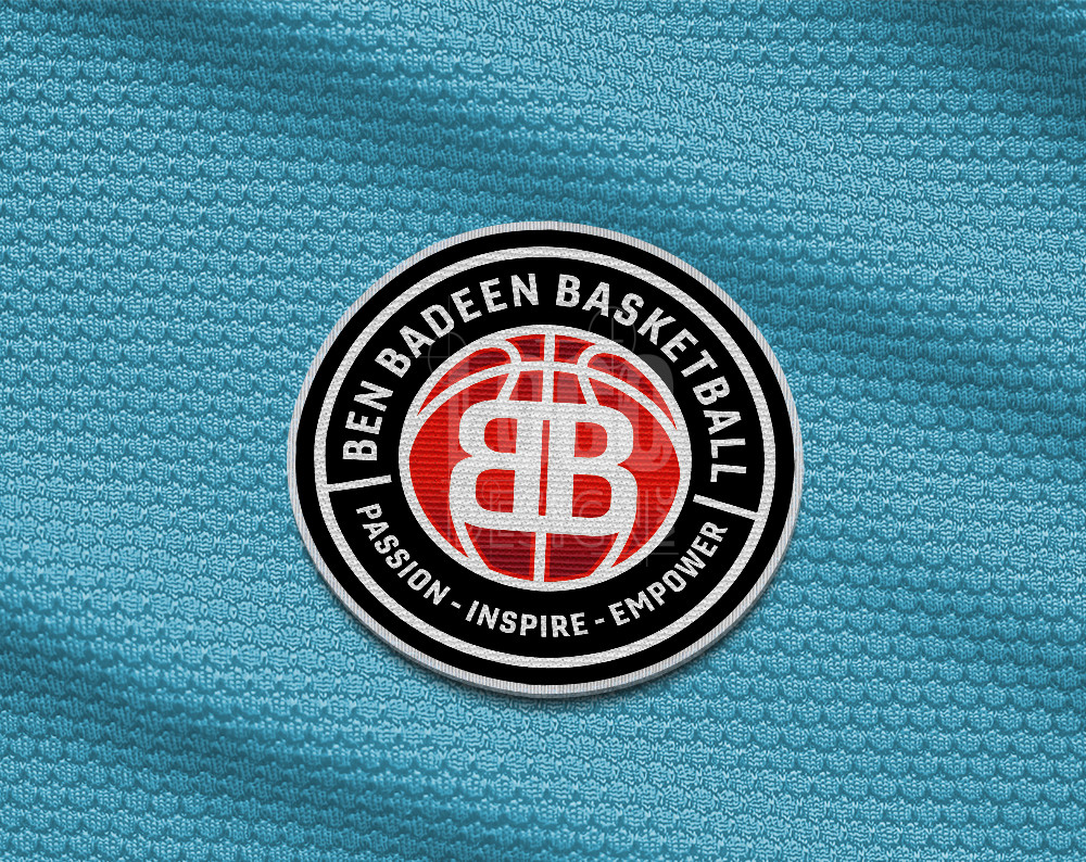 sports logo design displayed on fabric