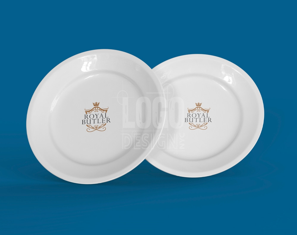 dishware logo design displayed on a plates