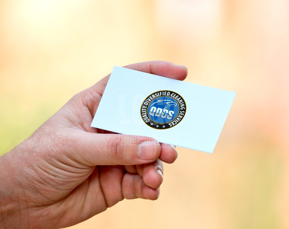 cleaning service logo design displayed on a business card