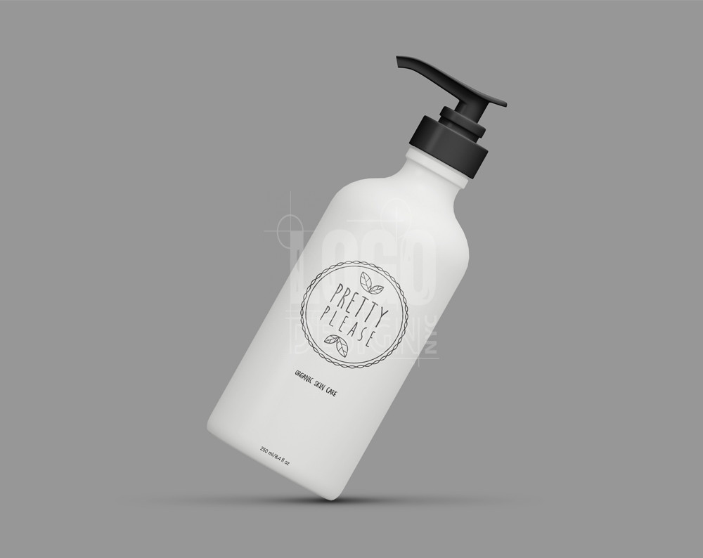 skin care logo design displayed on a bottle