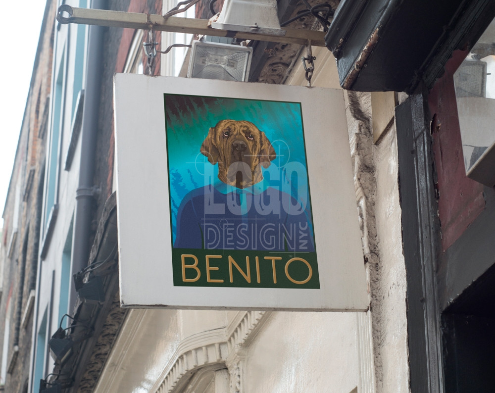 cafe logo design displayed on a store sign