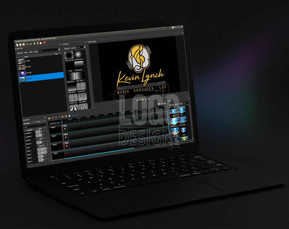 music producer logo design displayed on a lap top computer screen