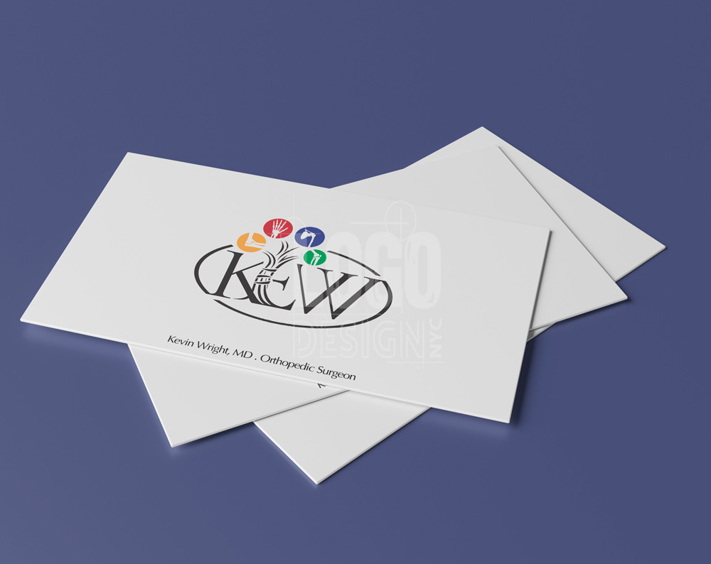orthopedic surgeon logo design displayed on business cards