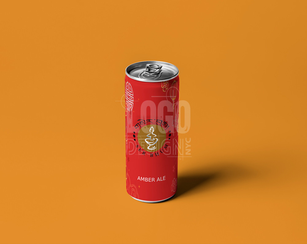 brewery logo design displayed on a can