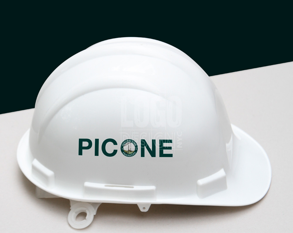 contractors logo design displayed on a hard hat