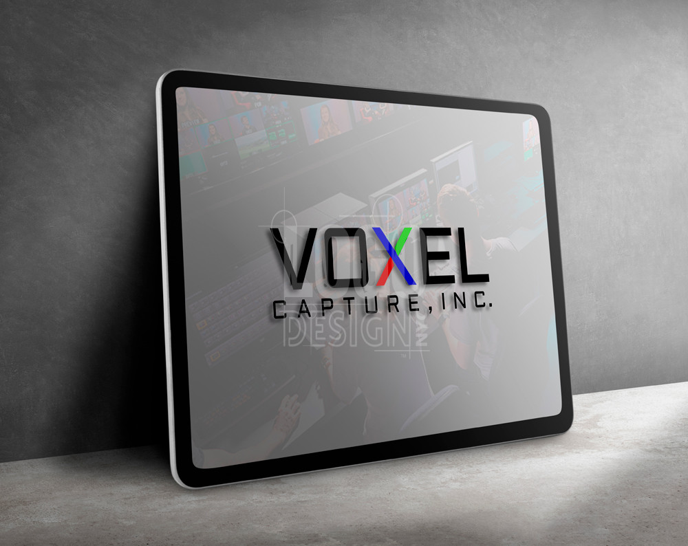 video production logo design displayed on a tablet screen