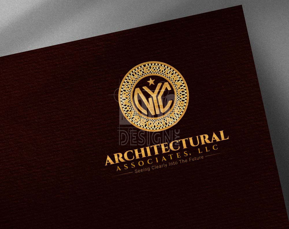architecture logo design displayed on a piece of paper
