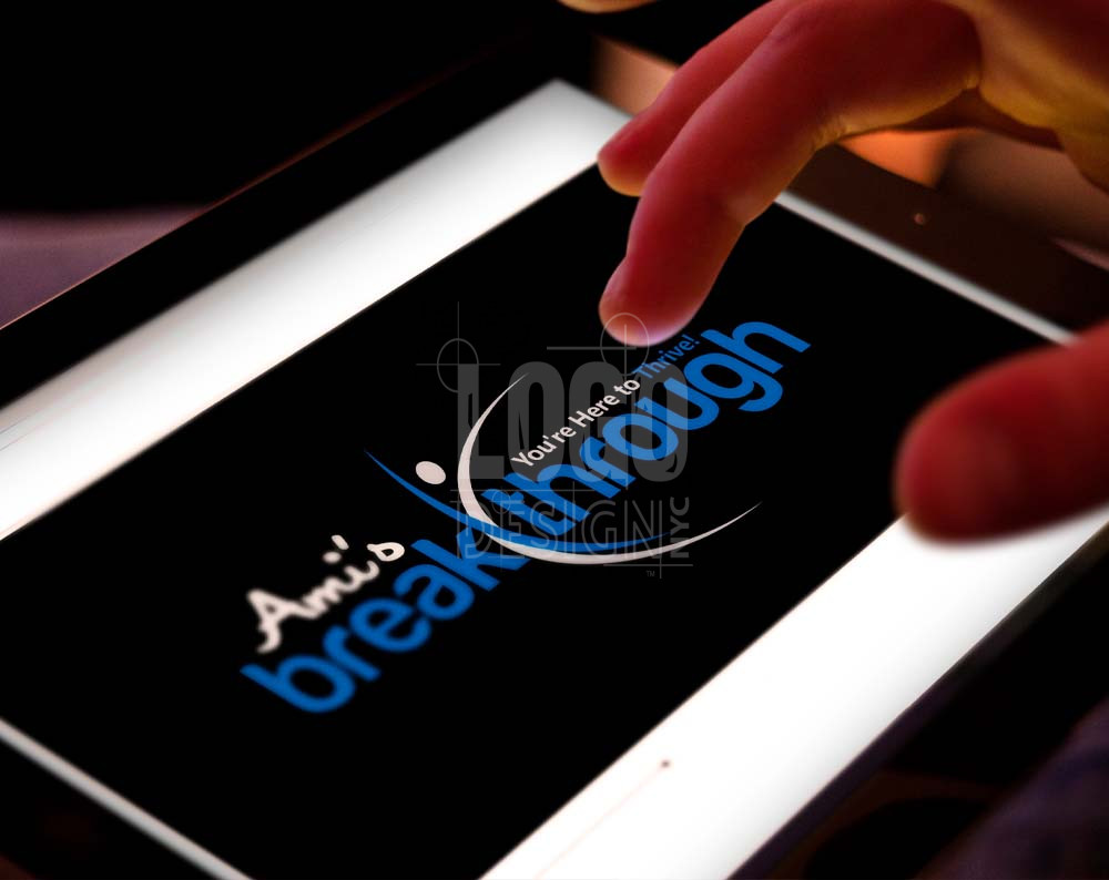 life coach logo design displayed on a tablet screen