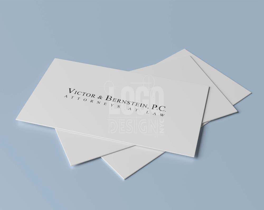 law firm logo design displayed on business cards