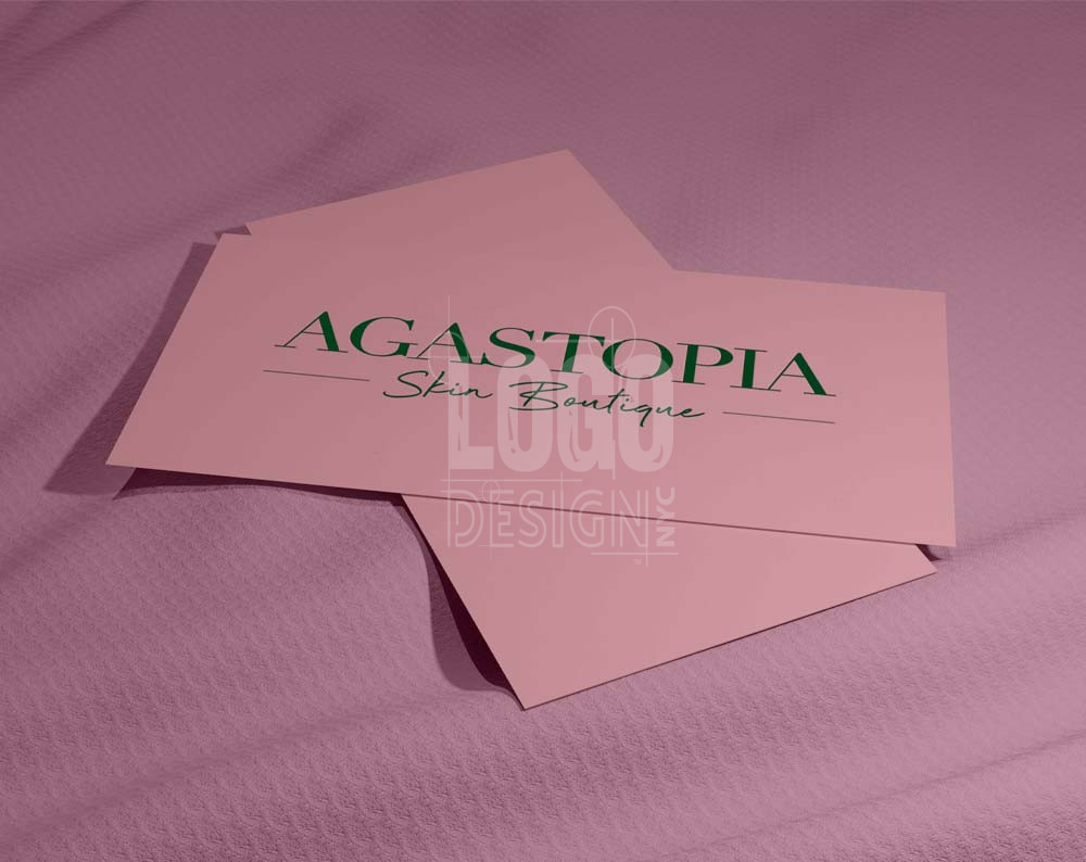 beauty shop logo design displayed on business cards