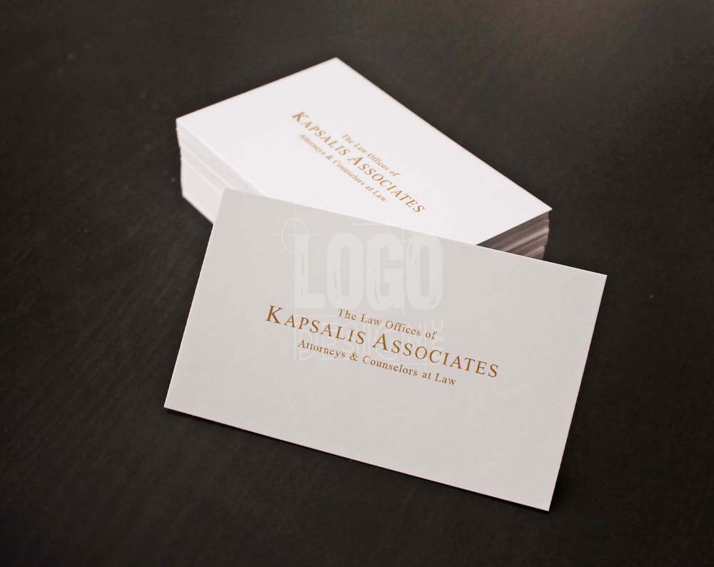 law firm logo design displayed on business cards