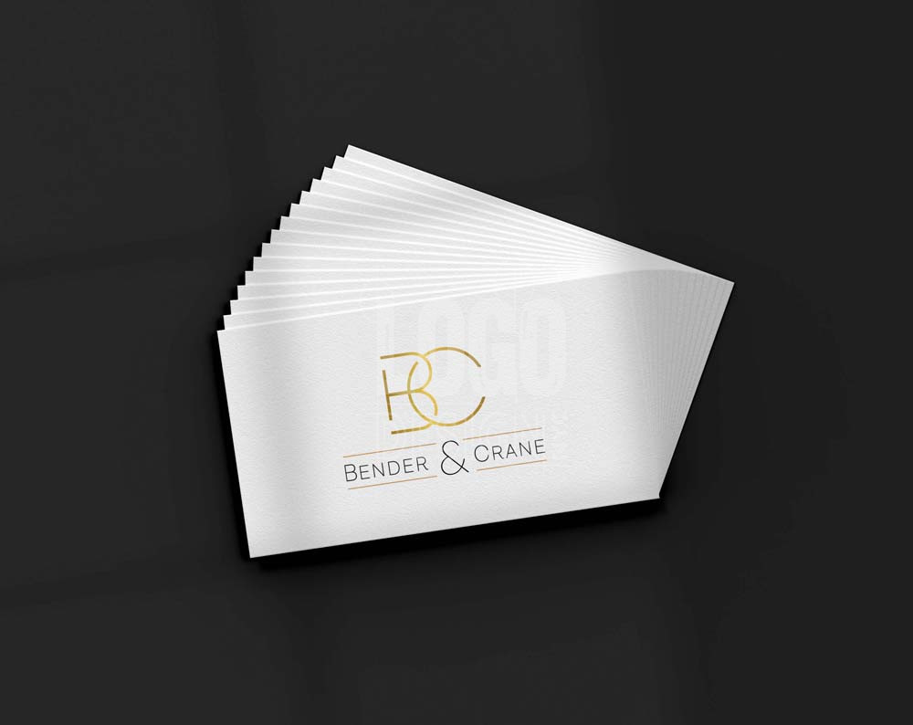 law firm logo design displayed on business cards