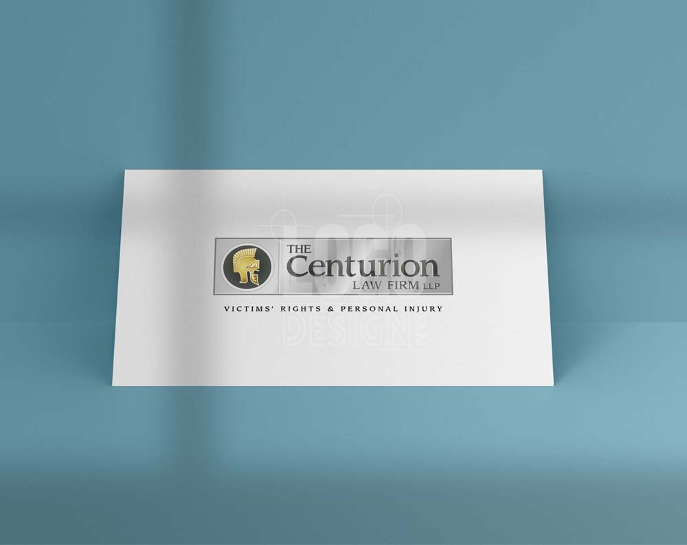 law firm logo design displayed on a business card