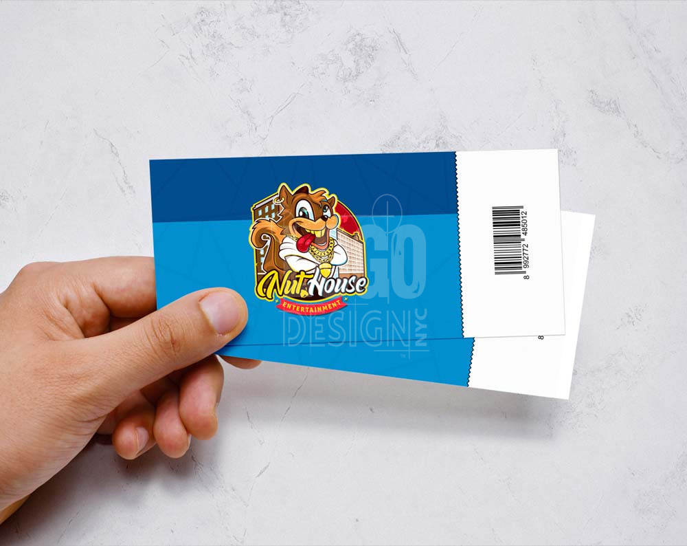 entertainment logo design displayed on tickets