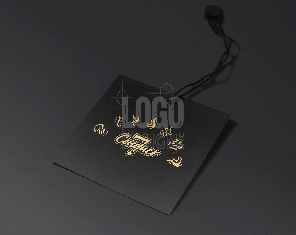 fashion logo design displayed on a tag