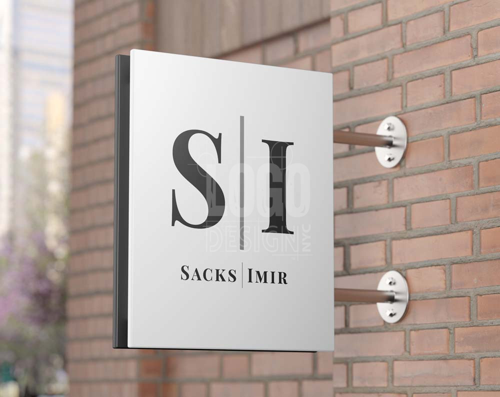 law firm logo design displayed on a sign