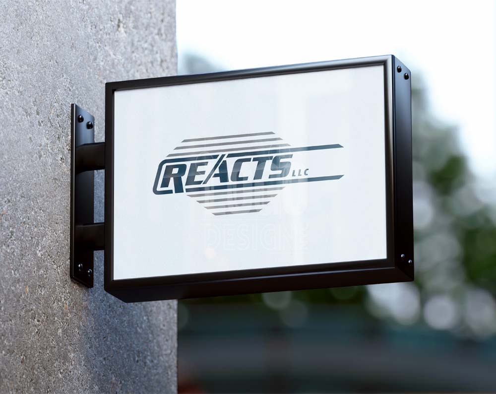 logistics logo design displayed on a store sign