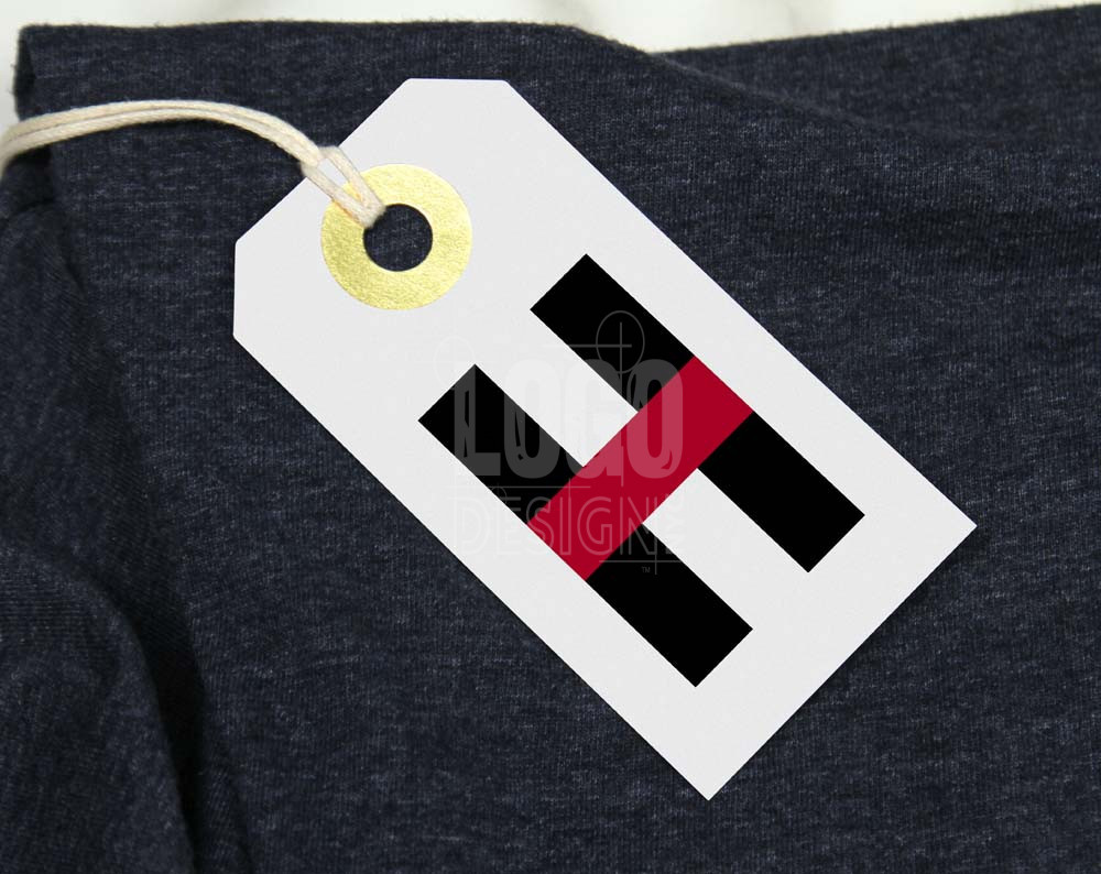 Logo design for fashion company displayed on cloths tag