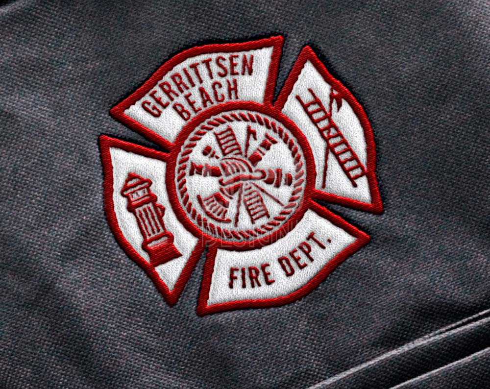 fire department crest logo design displayed on a patch