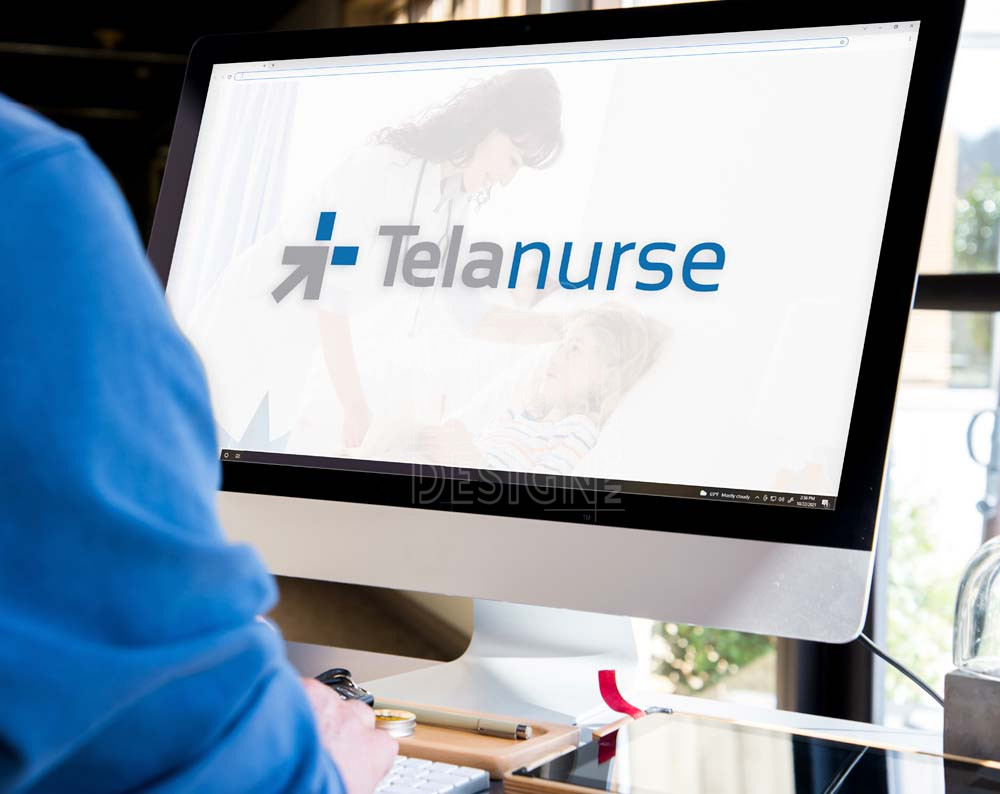 healthcare logo design displayed on a computer screen