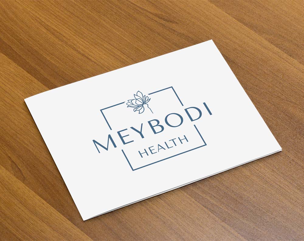 health logo design displayed on paper