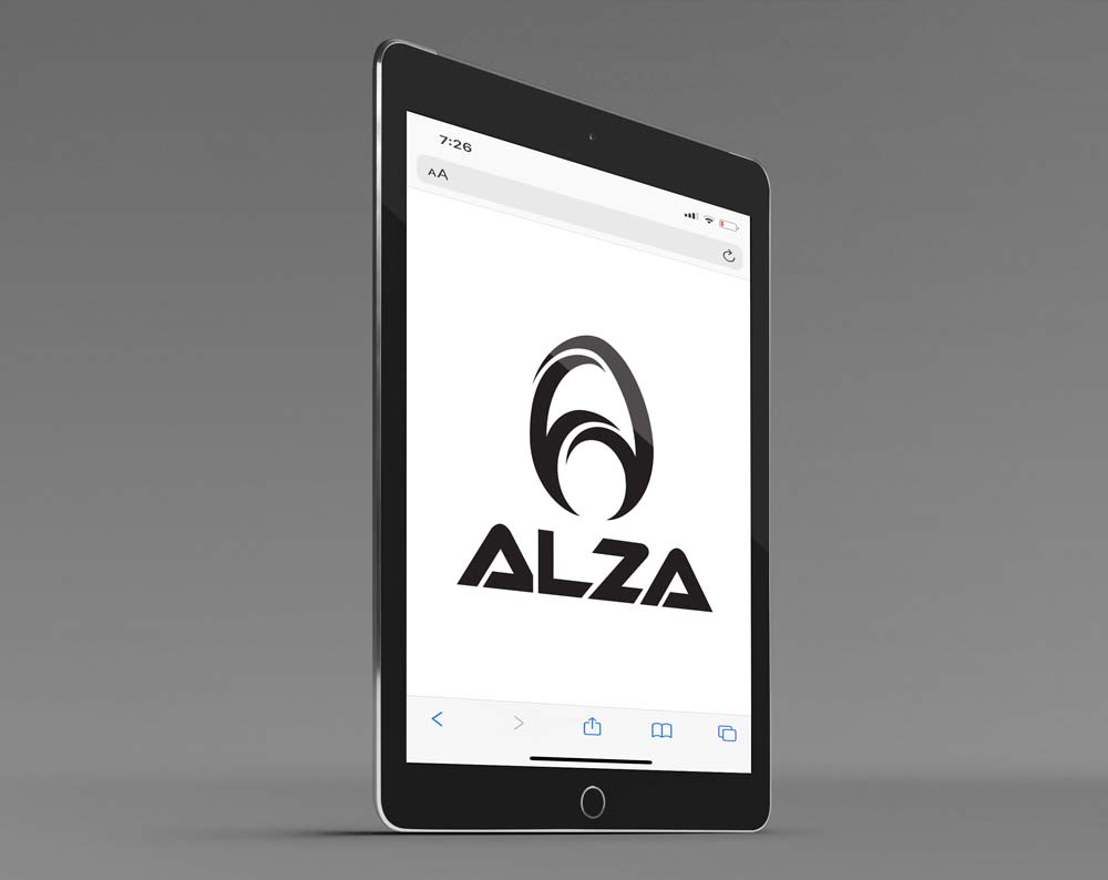 fashion logo design displayed on a tablet screen