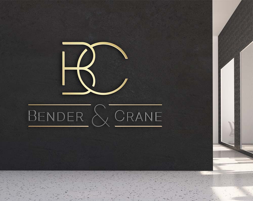 law firm logo design displayed on a wall