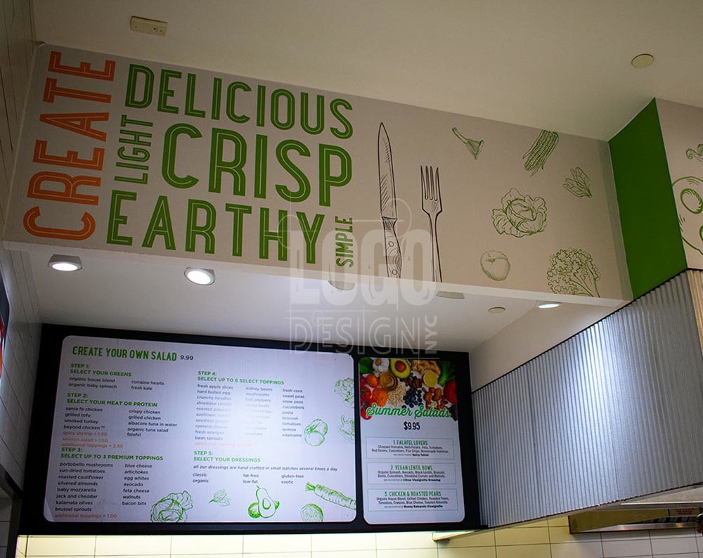 restaurant branding logo design displayed a menu