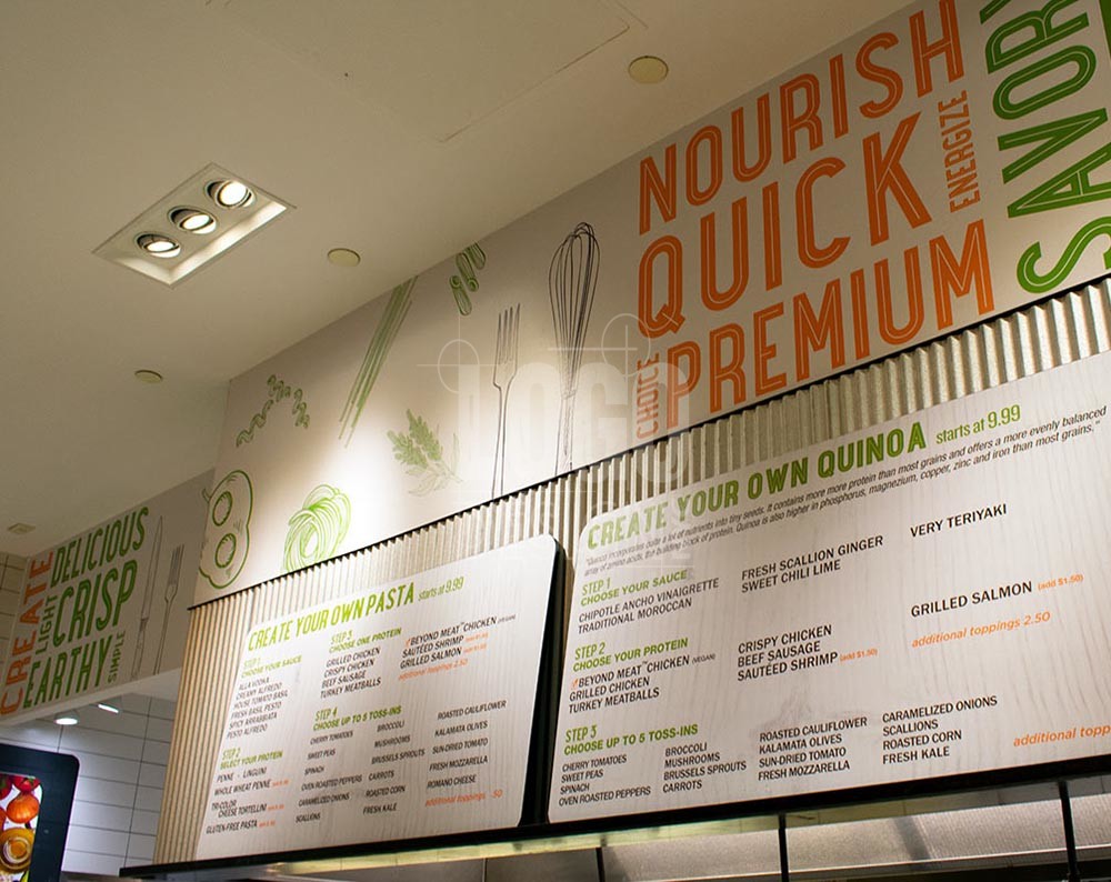 restaurant branding logo design displayed a menu