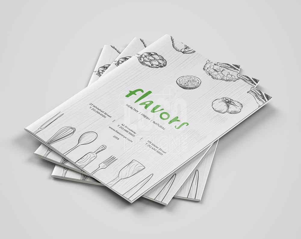 restaurant branding logo design displayed on a menu