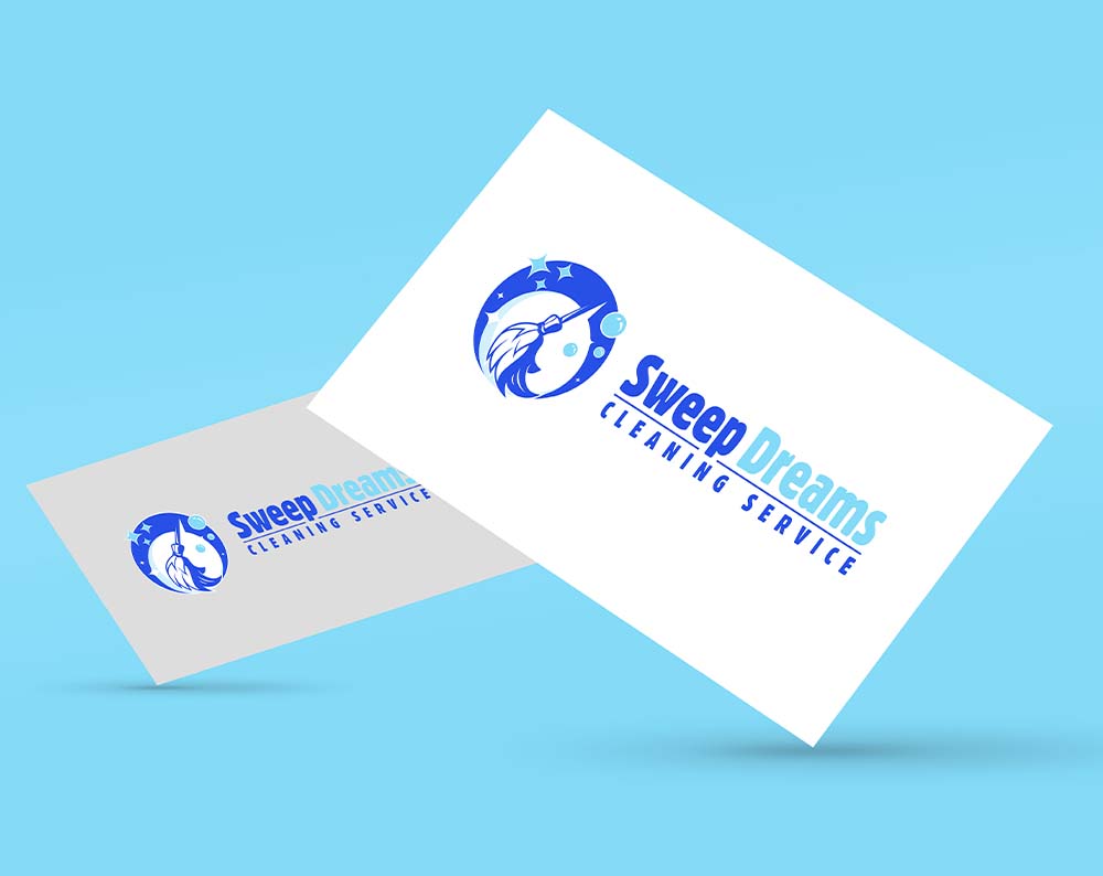 contractor logo design displayed on business cards