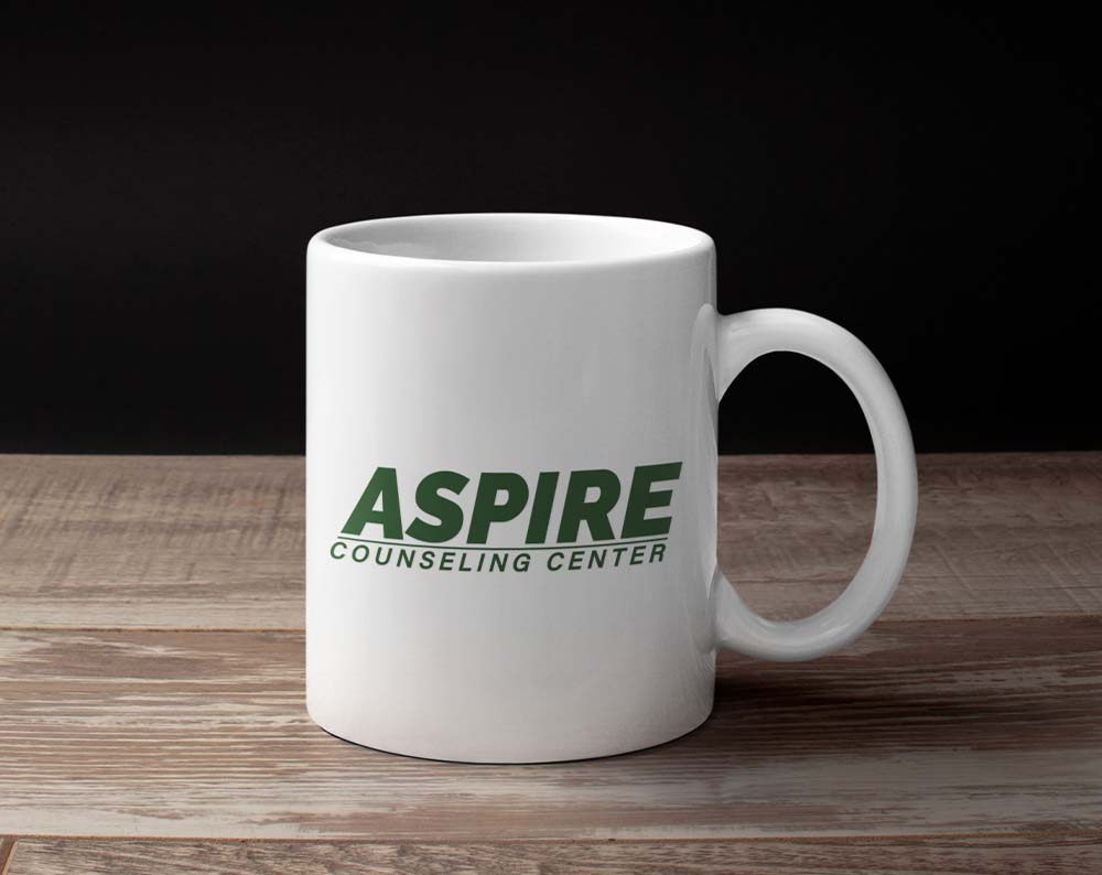 counseling logo design displayed on a coffee cup