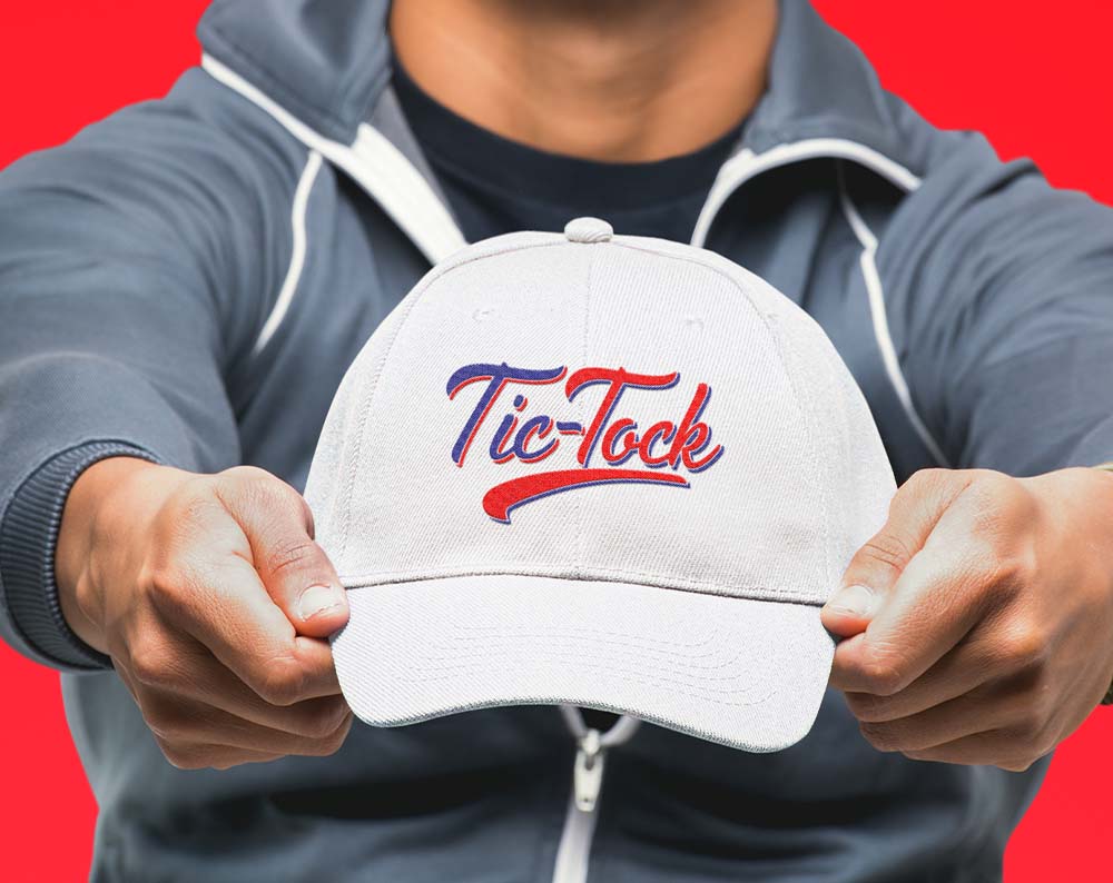 fashion logo design displayed on a hat