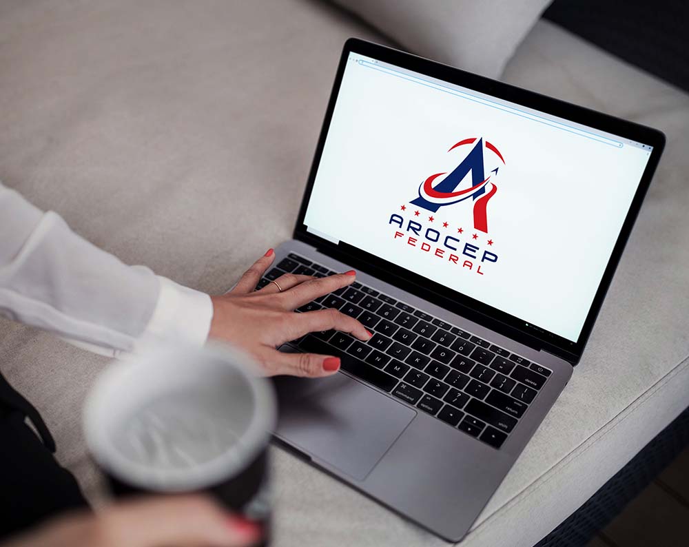 logistics logo design displayed on a lap top screen