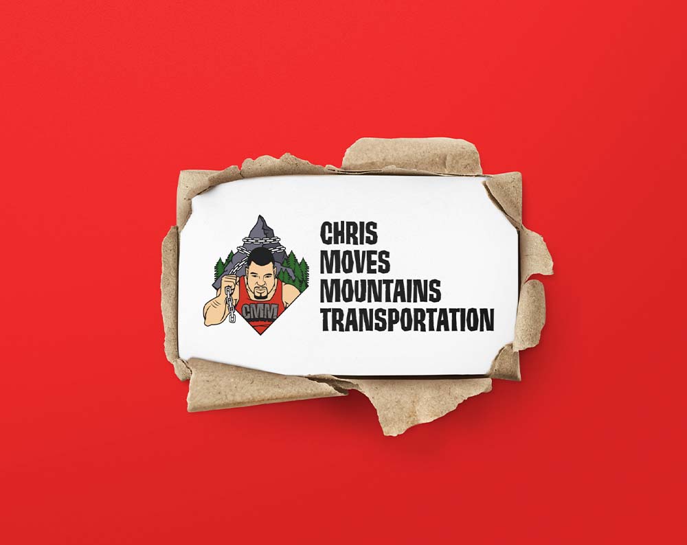moving company logo design displayed on a business card
