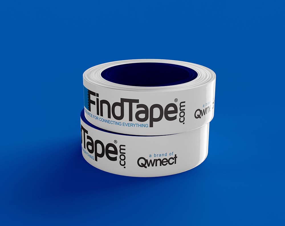tape logo design displayed on a roll of packing tape