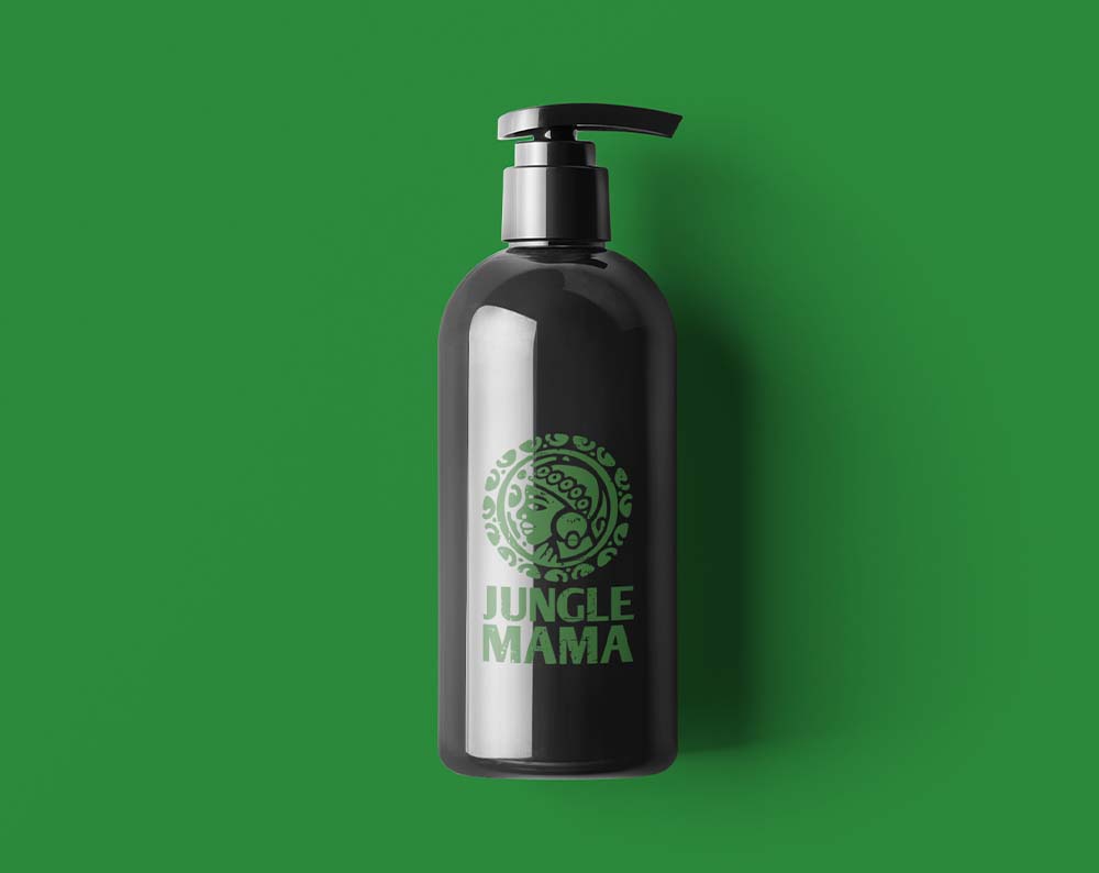 beauty logo design displayed on a bottle