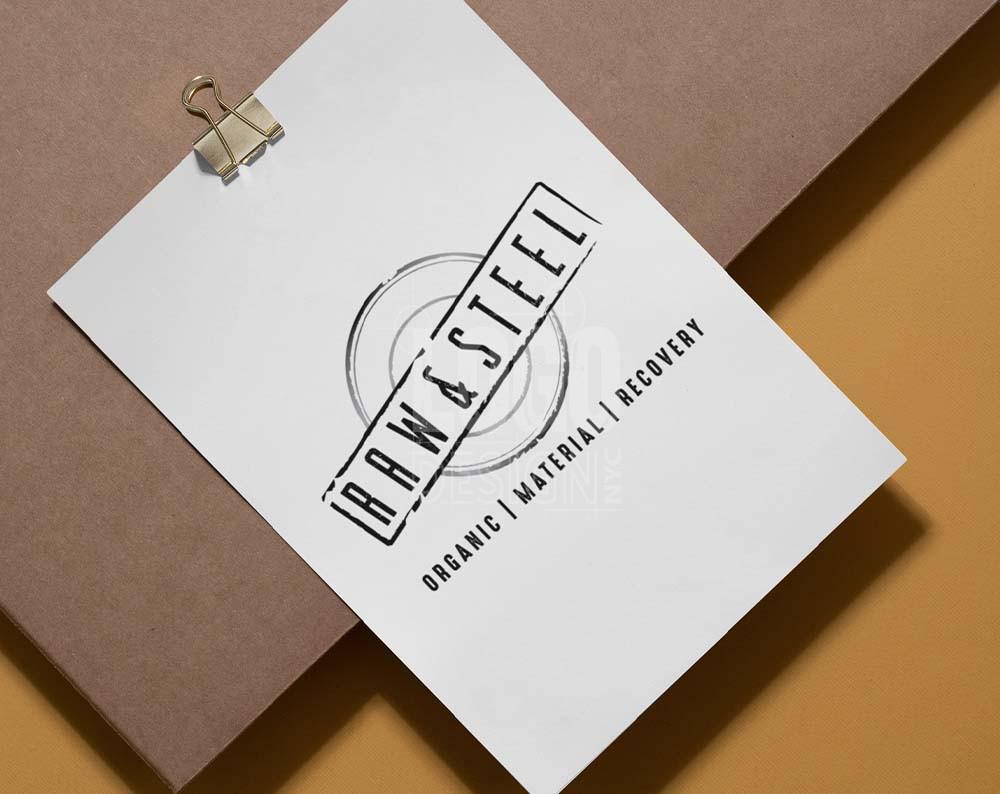 contractor logo design displayed on a paper