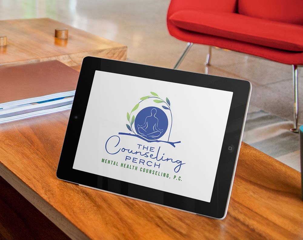 counseling logo design displayed on a tablet