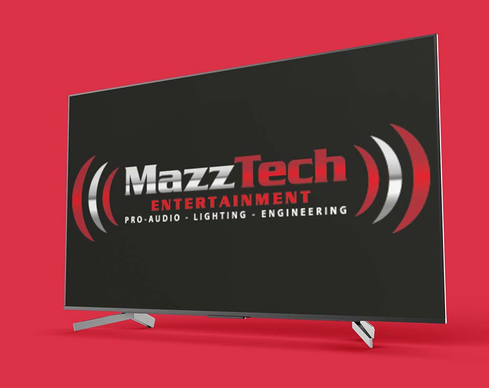entertainment logo design displayed on a television screen