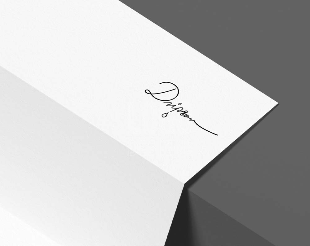 fashion logo design displayed on a paper