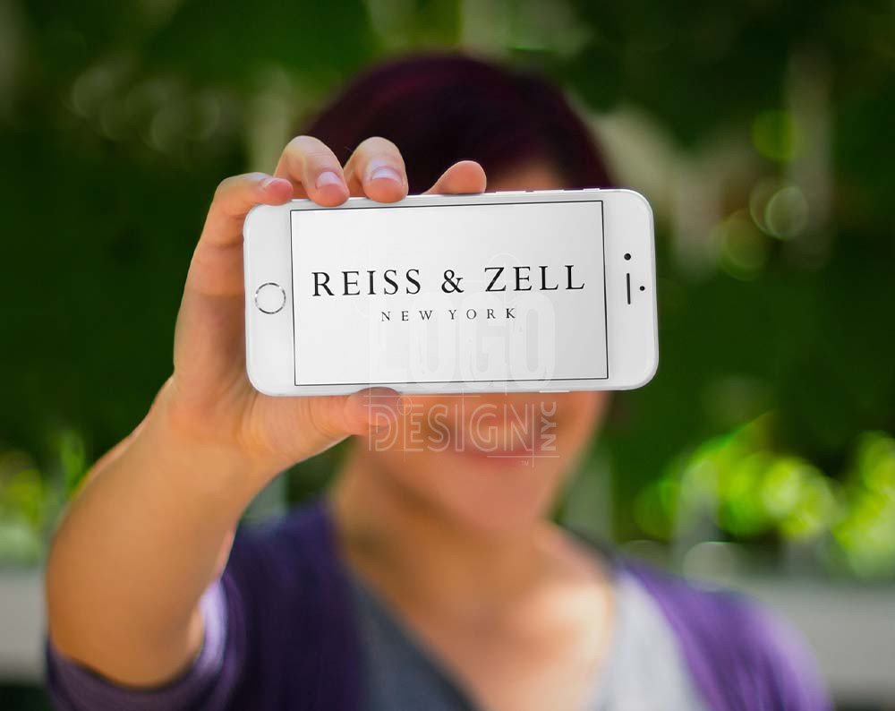 jewelry store logo design displayed on a cell phone