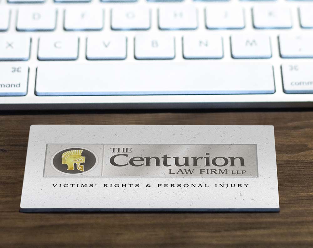 law firm logo design displayed on a business card