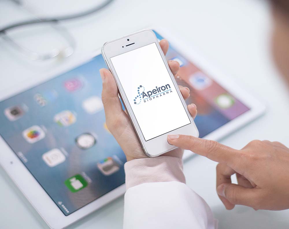 medical logo design displayed on a cell phone