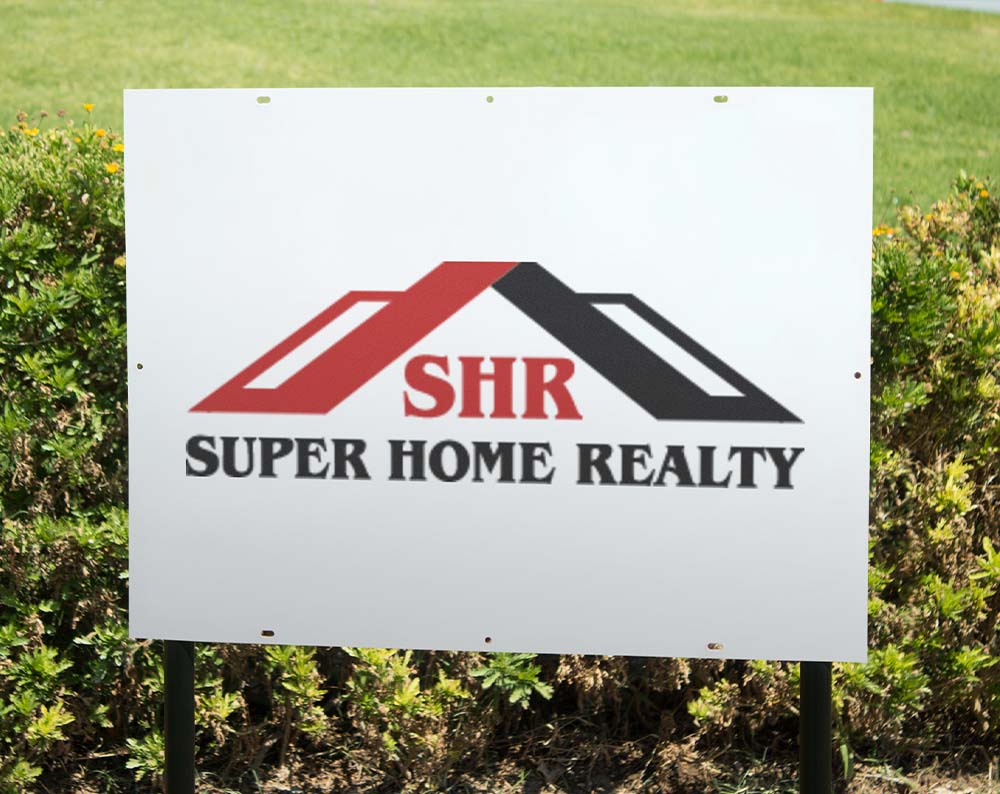 real estate logo design displayed on a yard sign